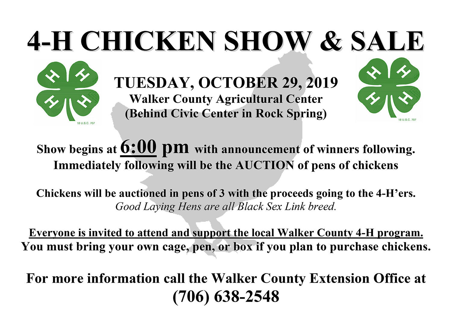 4-H Chicken Show and Sale
